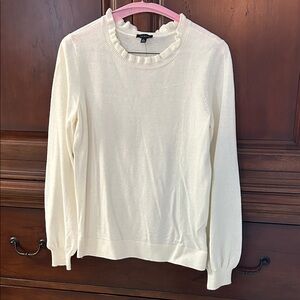 Talbots Ivory Ruffled Neck Sweater/Size XS
NWT